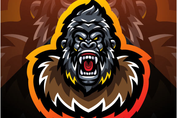 Gorilla Head Esport Mascot