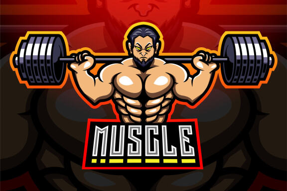 Muscle Man Esport Mascot