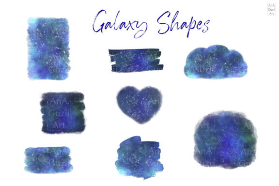 Watercolor Galaxy Shapes FREE Clipart