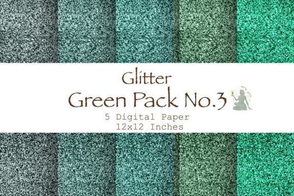 Green Glitter Digital Paper Pack 3