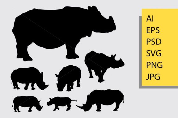 Rhinoceros animal silhouette