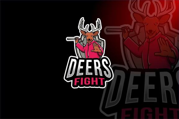 Deer Fight Esport Logo Template