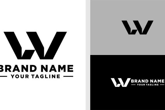 LW LOGO MONOGRAM FUTURISTIC TECHNOLOGY EDITABLE