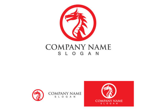 Dragon head logo and symbol vector