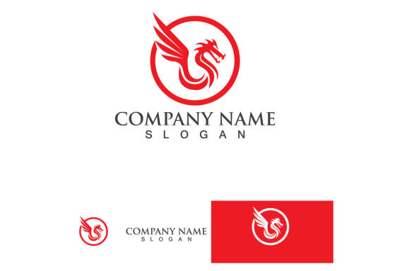Dragon red logo and symbol vector