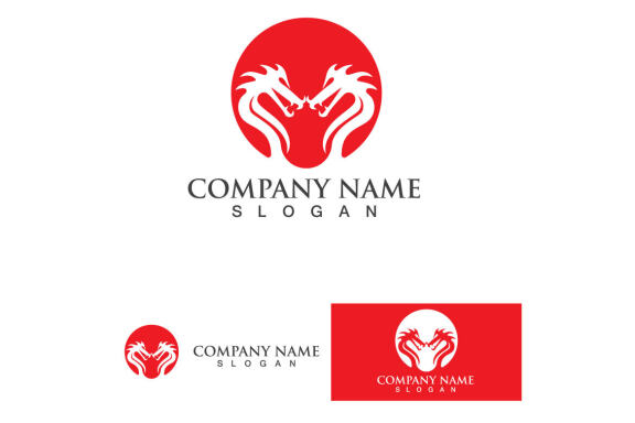 Dragon red logo and symbol vector