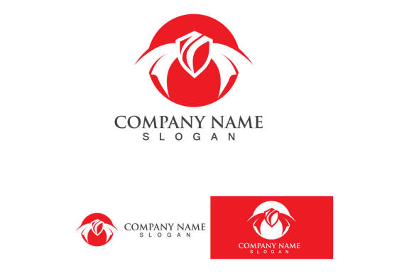 Dragon red logo and symbol vector