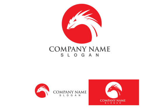  Dragon red logo vector