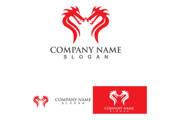 Dragon red logo and symbol vector