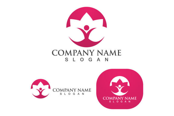 Lotus flower logo and symbol vector icon 