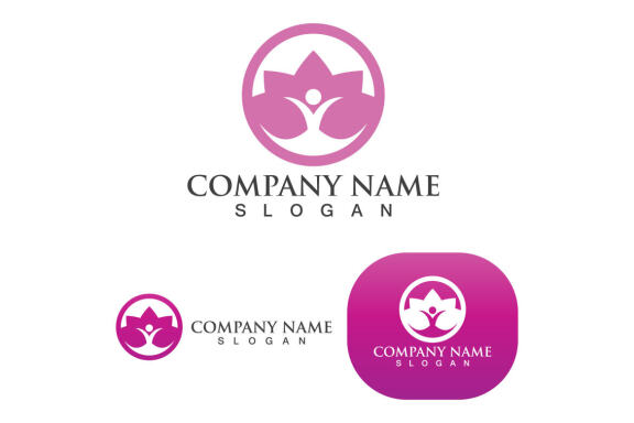 Lotus flower logo and symbol vector icon 