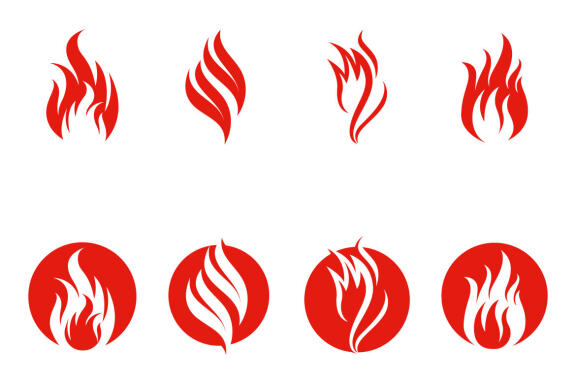 Fire and Flame logo icon logo bundle 
