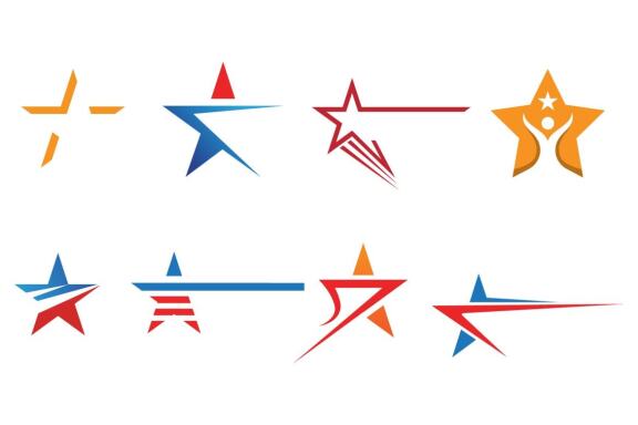 Star success logo and symbol vector icon bundle