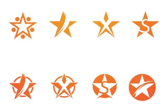 Star success logo and symbol vector icon bundle