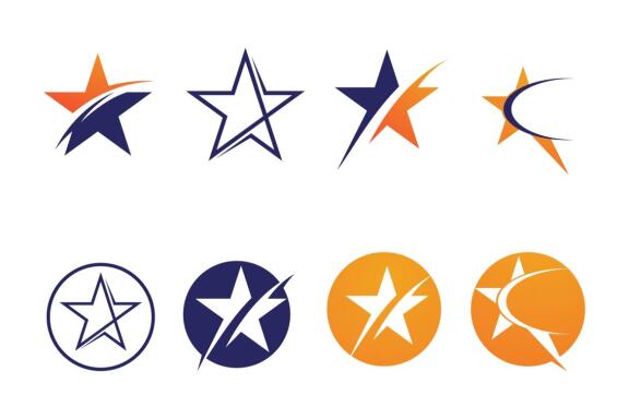 Star success logo and symbol vector icon bundle