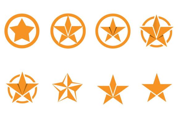 Star success logo and symbol vector icon bundle