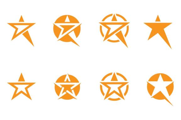 Star success logo and symbol vector icon bundle