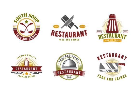 Set of Restaurant and Food Logo Badge
