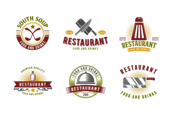 Set of Restaurant and Food Logo Badge
