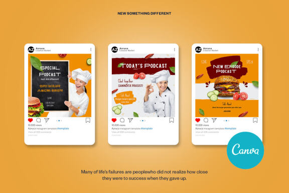 Burger / Food Instagram | CANVA Template