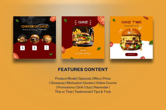 Burger / Food Instagram | CANVA Template