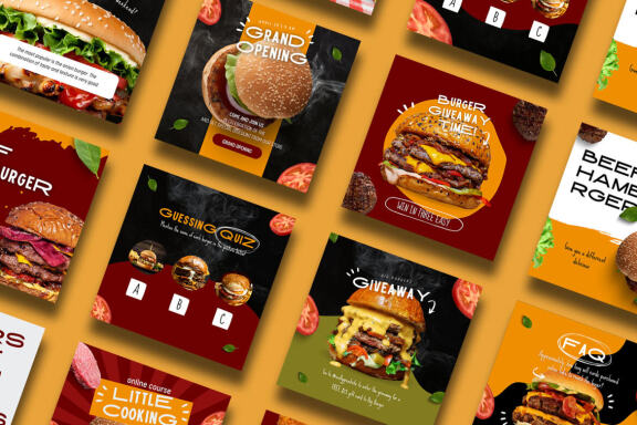 Burger / Food Instagram | CANVA Template