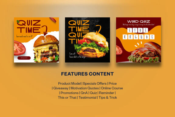 Burger / Food Instagram | Free CANVA Template