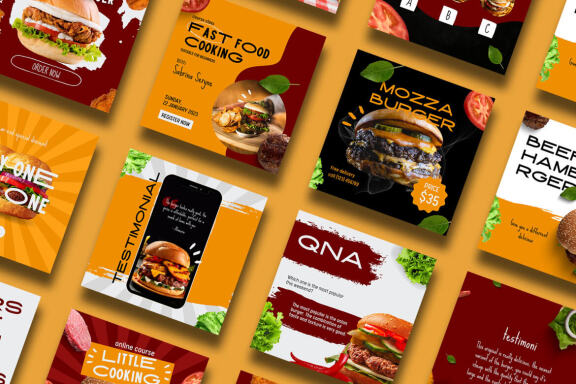 Burger / Food Instagram | Free CANVA Template