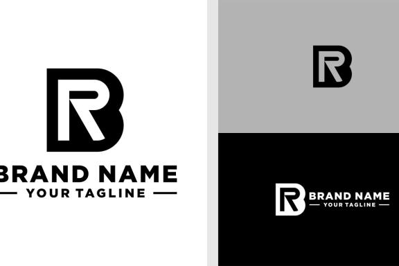 BR LOGO MONOGRAM NEGATIVE SPACE SIMPLE EDITABLE