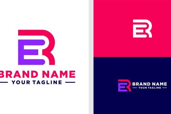 RE LOGO MONOGRAM LINE SIMPLE EDITABLE