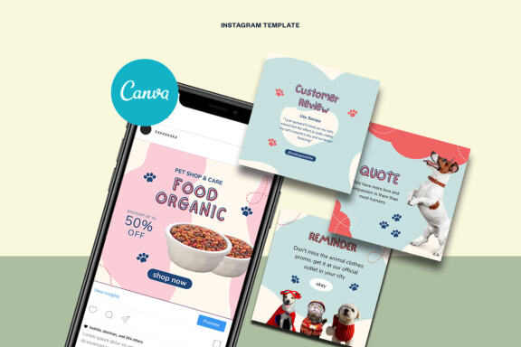 Pet Shop Instagram | CANVA Template
