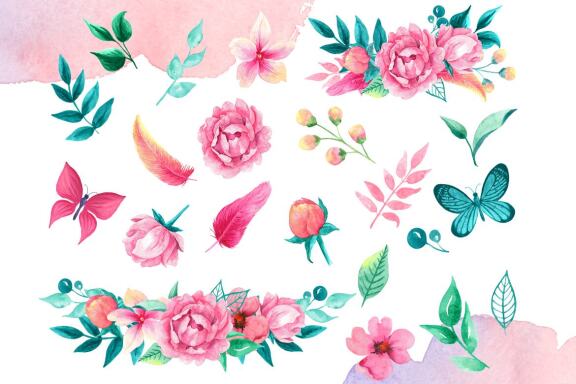 Watercolor Cute Baby Unicorn Clipart