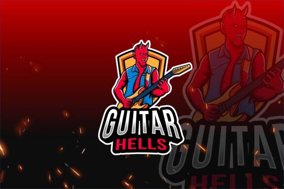 Guitar Hells Esport Logo Template