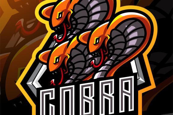 Cobra Rei Cobra Serpente Chifrudo Dragão Táticas Jogo de Estratégia Esport  Logo