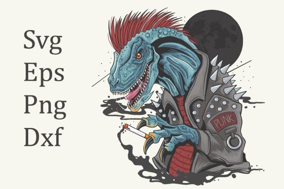 Dinosaur punk raptor t-rex EPS PNG SVG Tshirt design