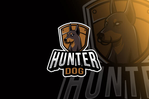 Hunter Dog Esport Logo Template