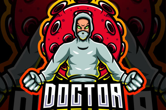 The Doctor With Corona Virus Esport Mascot
