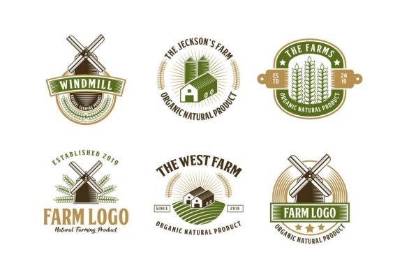 Set of Farm and Barn Logo Badge