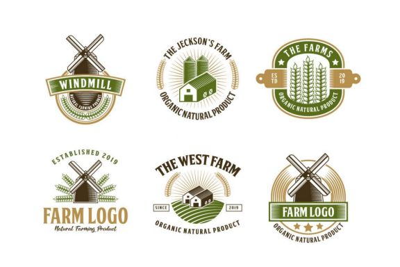 Set of Farm and Barn Logo Badge
