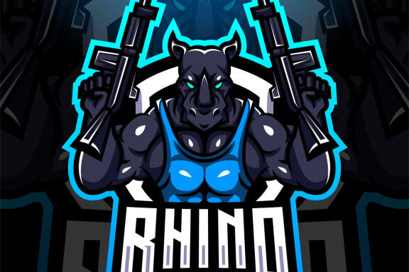 Rhino Gunner Esport Mascot