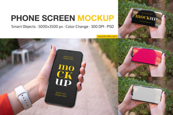 Phone Screen Mockup Set