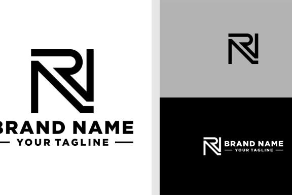 NR LOGO MONOGRAM LINE ELEGANT SIMPLE EDITABLE
