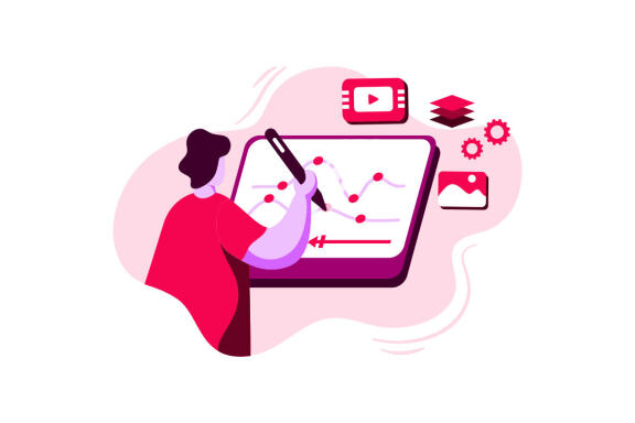Keyframe Editing Icon Illustration vector for video editor
