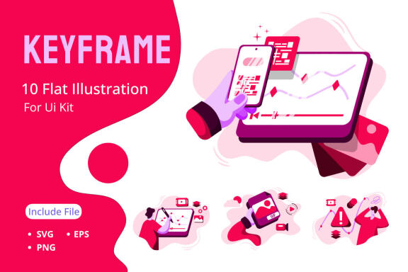 Keyframe Editing Icon Illustration vector for video editor