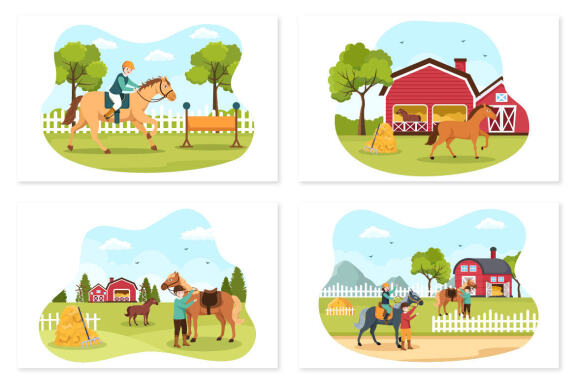 17 Horse Riding Illustration