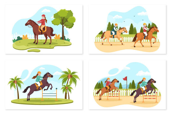 17 Horse Riding Illustration