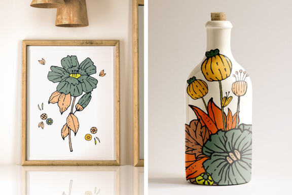 Hand Drawn Flowers Vol. 4 Vector Illustrations