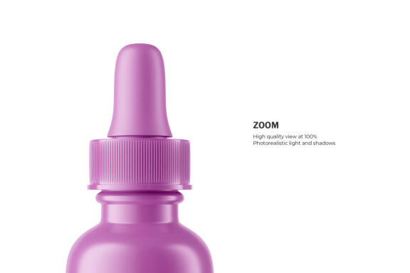 Glossy Dropper Bottle - Cosmetic Product Mockup