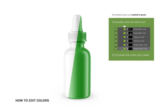 Glossy Dropper Bottle - Cosmetic Product Mockup