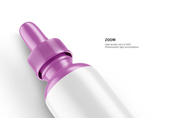 Glossy Dropper Bottle - Cosmetic Product Mockup